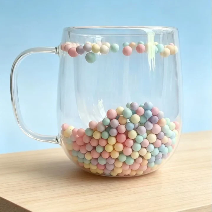 New Real Flower Dried Flower Double-layer Borosilicate Glass Office Bar Home Mark Coffee Cup