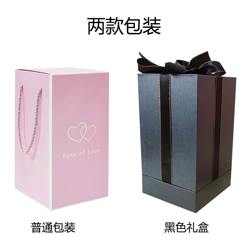 Eternal Flower Glass Cover Base with Lamp Dry Flower Teacher's Day Christmas Decoration Crafts Simulation Flower Lighting Overview
