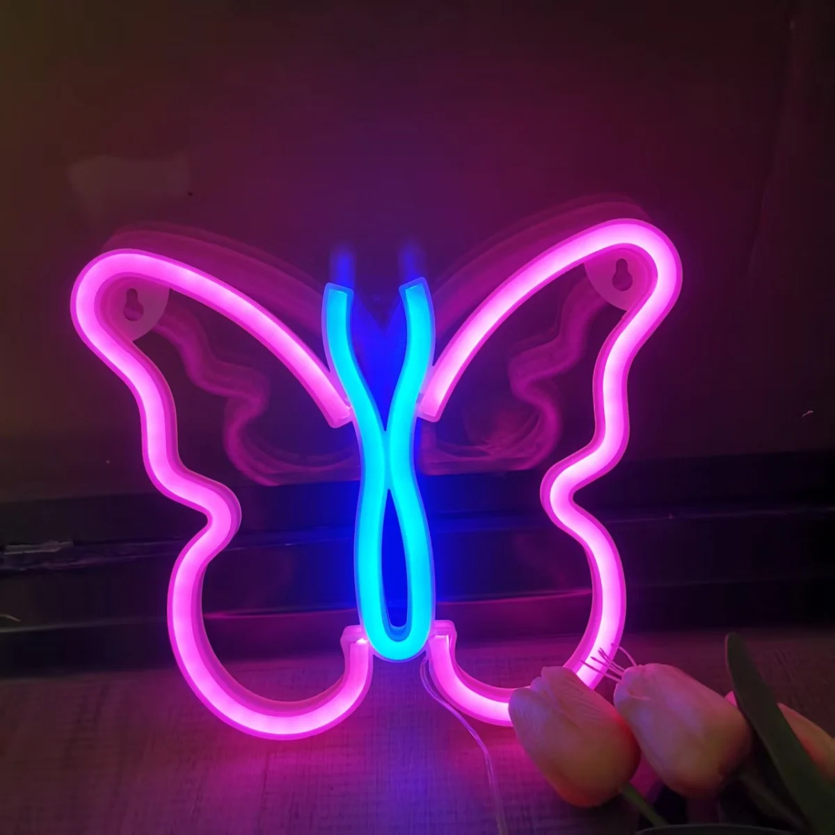 LED Butterfly neon interior decoration ornaments lightning night light lips letter light love light bar