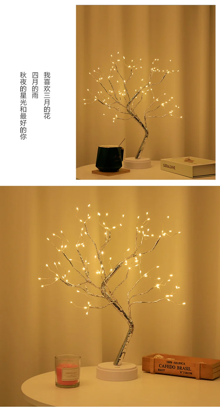 Decorative LED Copper Wire Bonsai Tree Light Overview