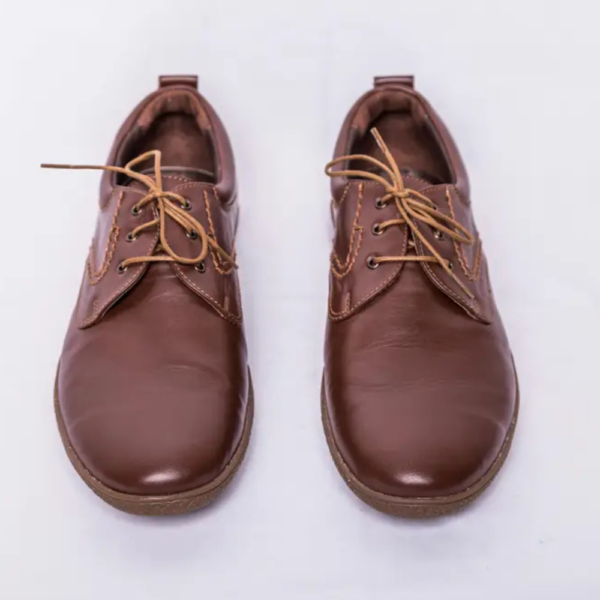 Men's Premium Genuine Leather Casual Derby Shoes - Classic Brown