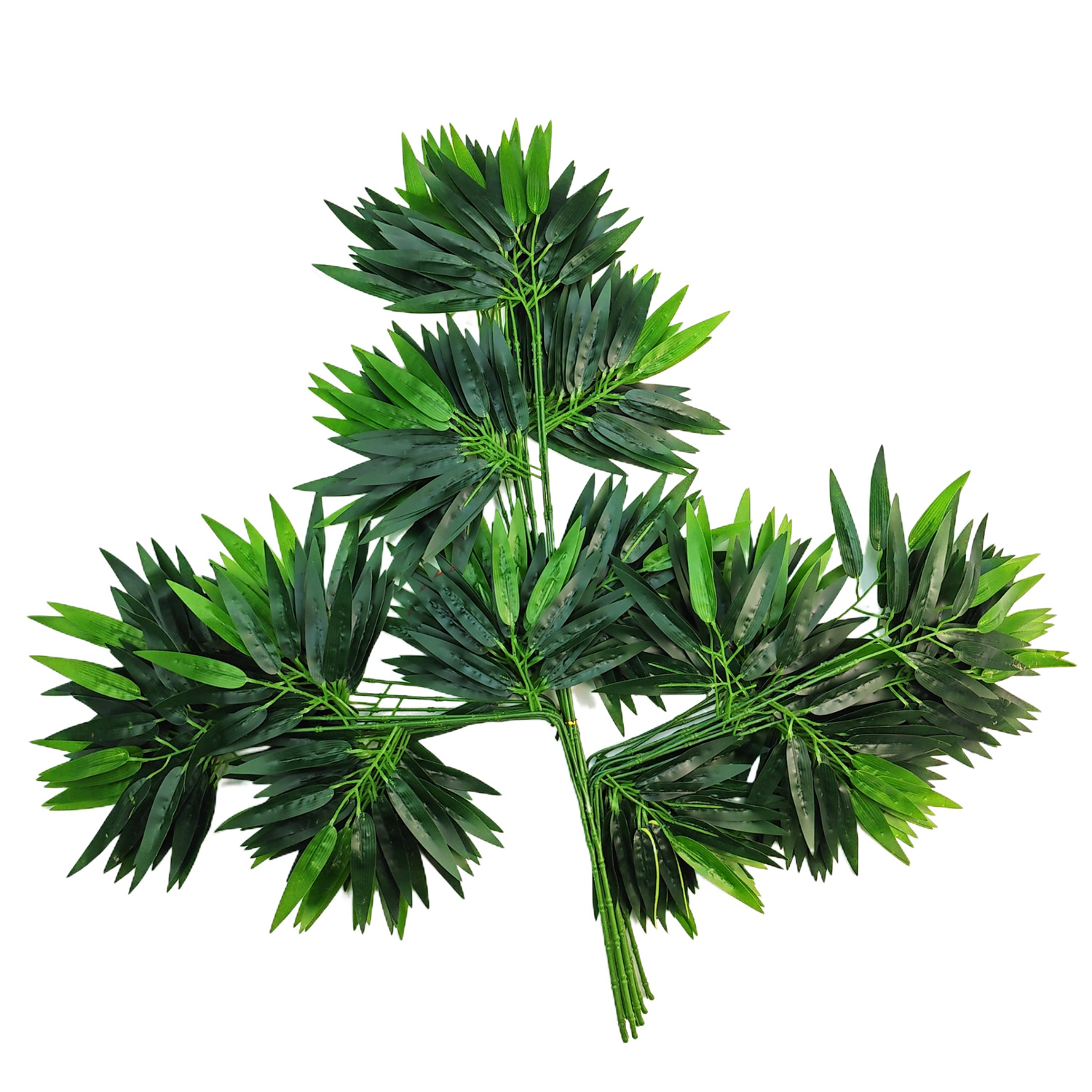 Artificial Bamboo Leaves and Branches, Small Bamboo Leaf Branches, Greenery Decoration, Fake Leaves, Glued Banyan Tree Leaves, Red Maple Leaves, Artificial Green Plants