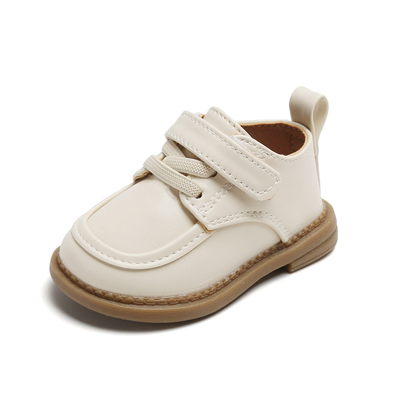Spring and Autumn New Korean Style Children’s Leather Shoes Baby Fashion Toddler Shoes Boys Soft Sole Shoes Solid Color Casual Shoes
