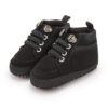 Soft sole high-top baby shoes in blue yellow grey black