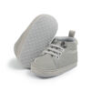 Soft sole high-top baby shoes in blue yellow grey black